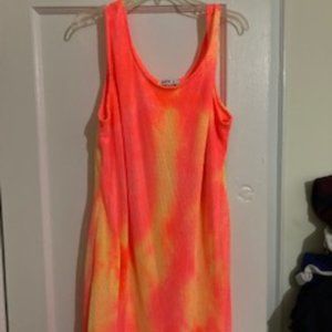 Orange and yellow tie dye dress